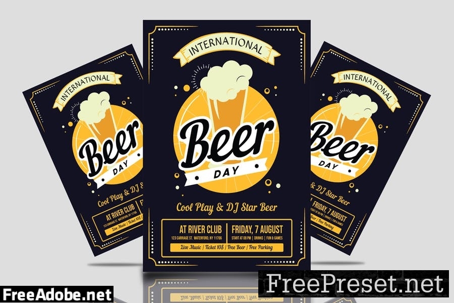 International Beer Day Flyer Template XP875ZP