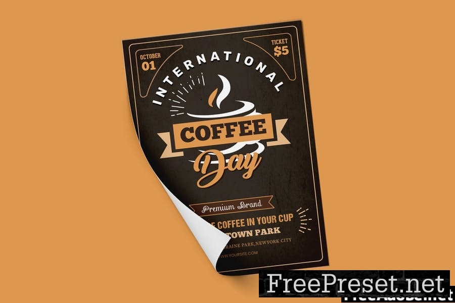 International Coffee Day Flyer Template