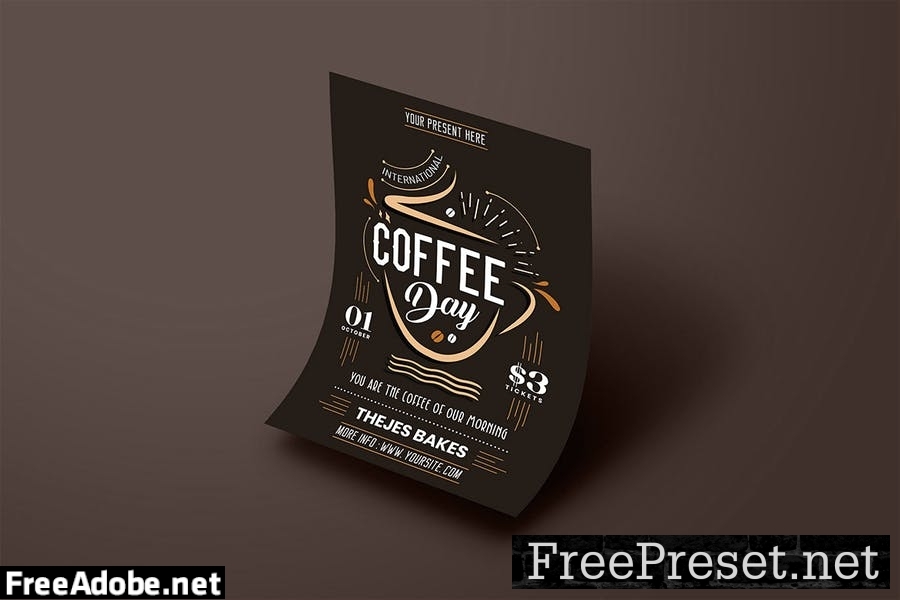 International Coffee Day Flyer Template