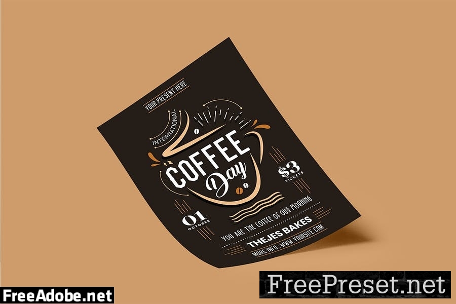 International Coffee Day Flyer Template