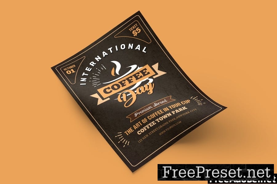 International Coffee Day Flyer Template