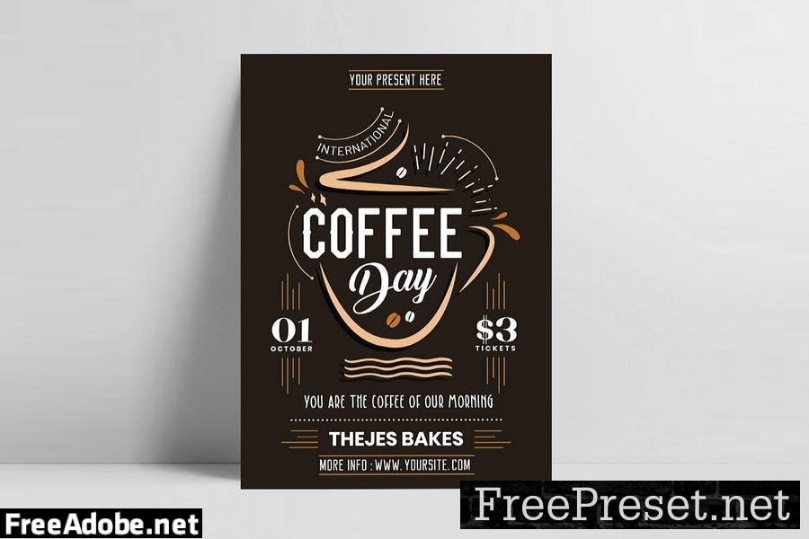 International Coffee Day Flyer Template