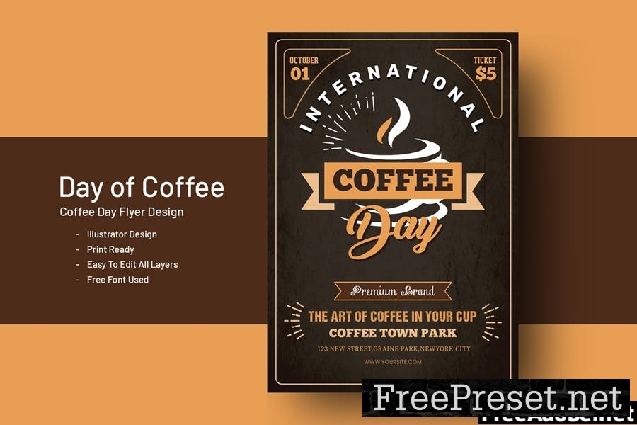 International Coffee Day Flyer Template