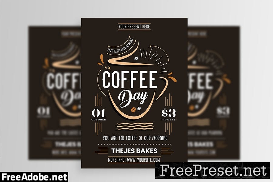 International Coffee Day Flyer Template