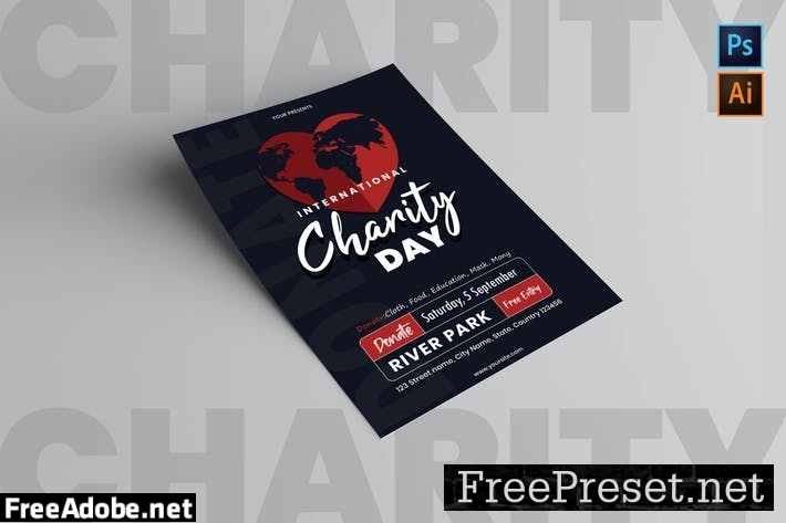 International Day of Charity Flyer Template 45MAVFQ