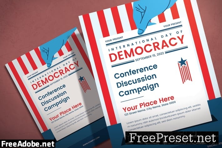 International Day Of Democracy - Flyer Template EHS39NT