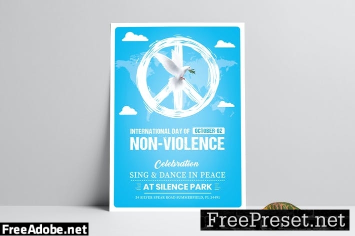 International Day of Non-Violence Flyer Template A2Z6QZB