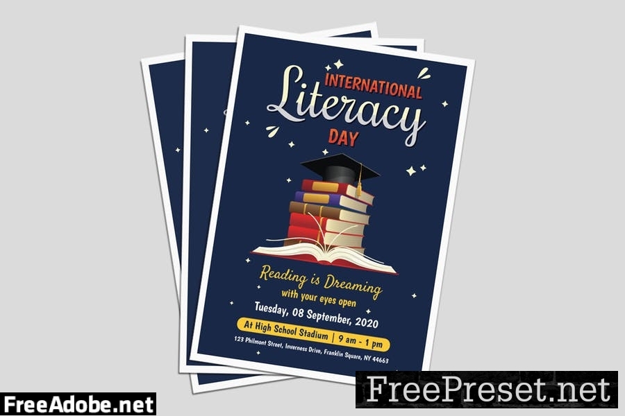 International Literacy Day Flyer Template KH3B75K