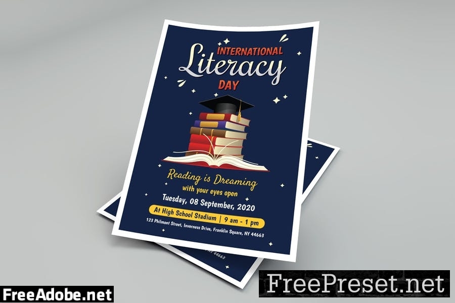 International Literacy Day Flyer Template KH3B75K