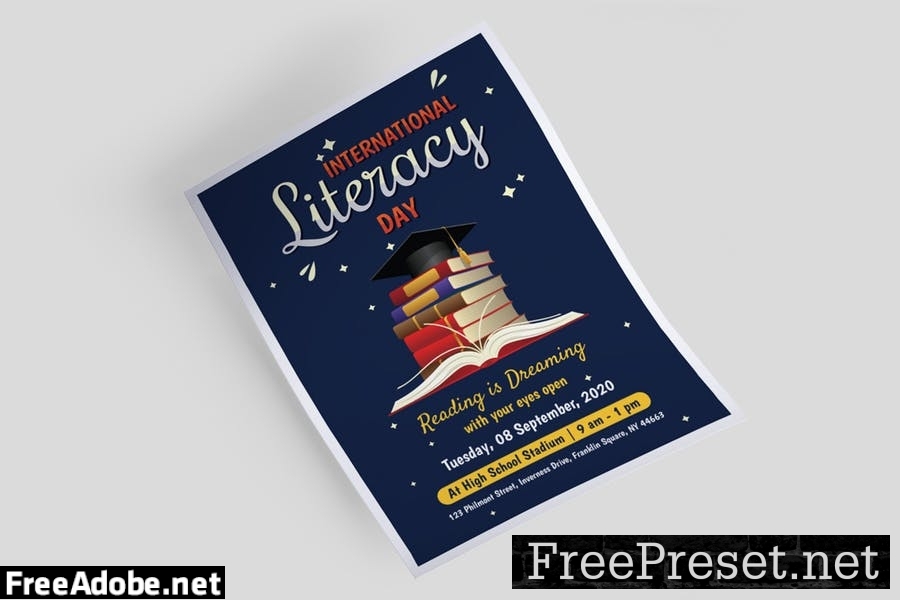 International Literacy Day Flyer Template KH3B75K