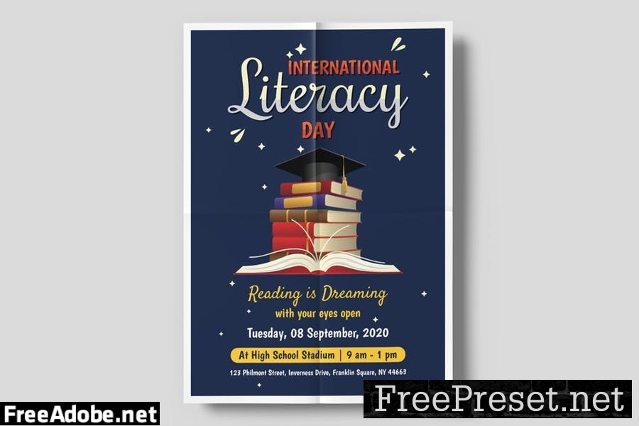 International Literacy Day Flyer Template KH3B75K