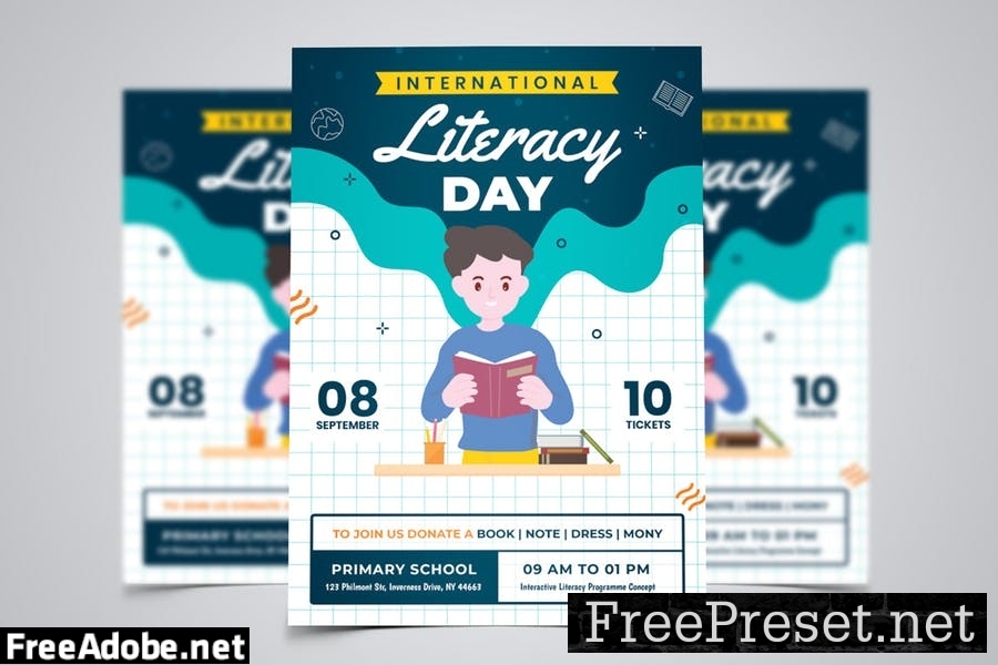 International Literacy Day Flyer Template KXMWCXU