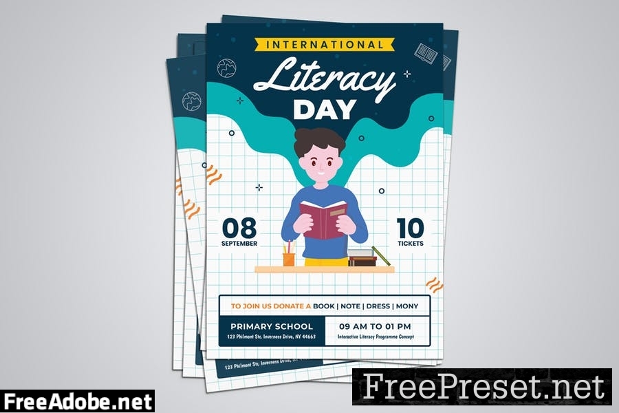 International Literacy Day Flyer Template KXMWCXU