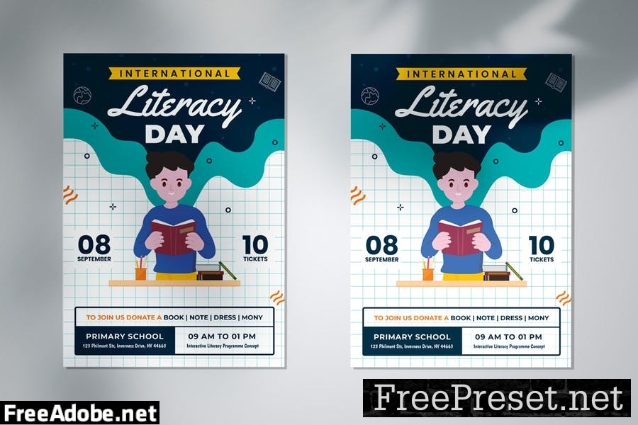 International Literacy Day Flyer Template KXMWCXU