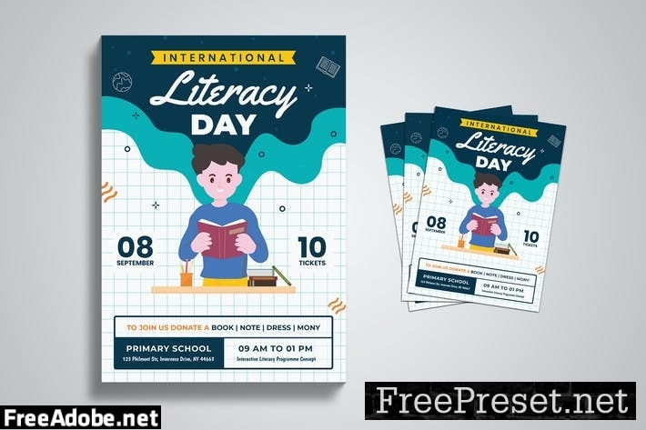 International Literacy Day Flyer Template KXMWCXU