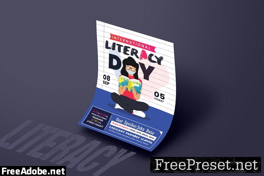 International Literacy Day Flyer Template UCVNSQV