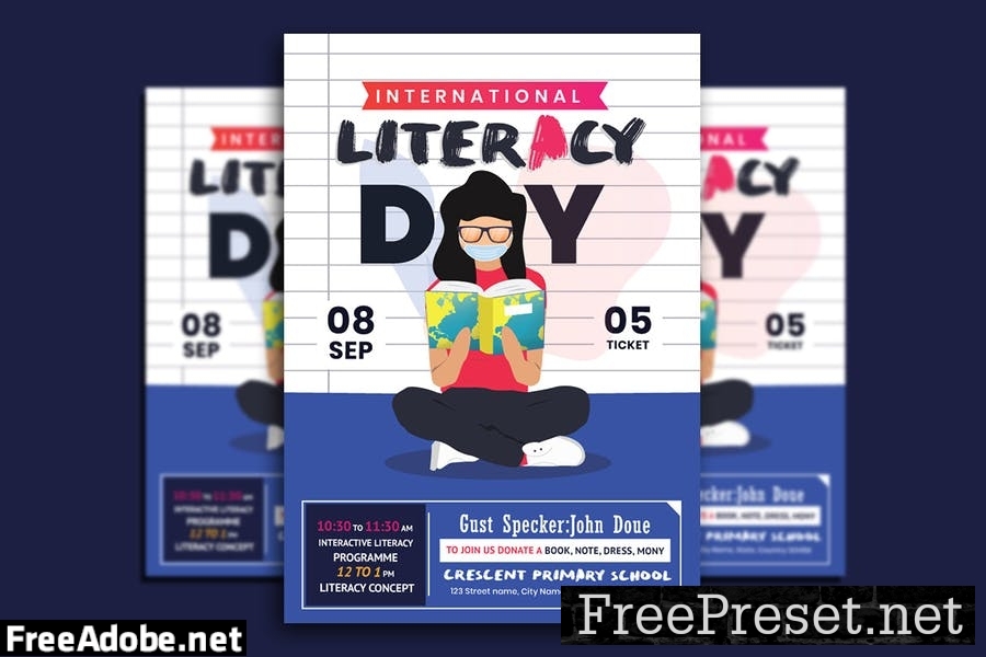 International Literacy Day Flyer Template UCVNSQV