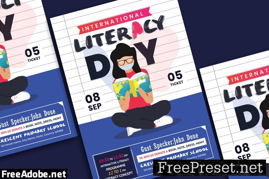 International Literacy Day Flyer Template UCVNSQV