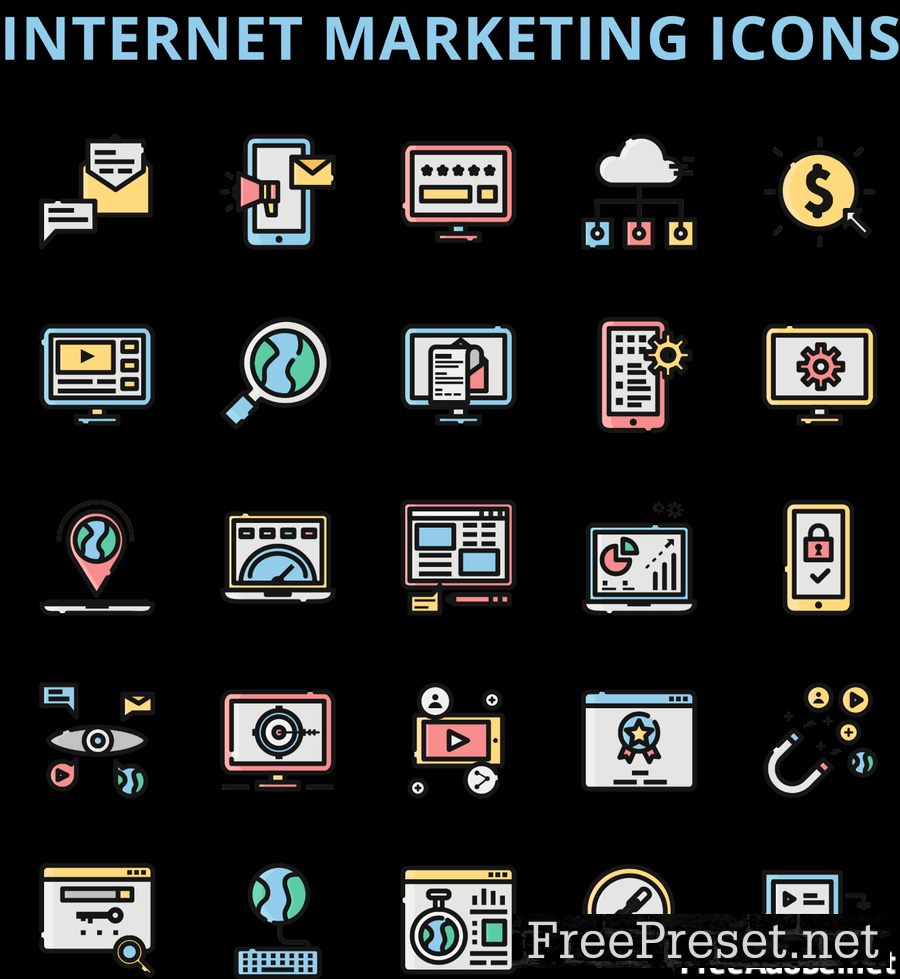 Internet Marketing Icons Set