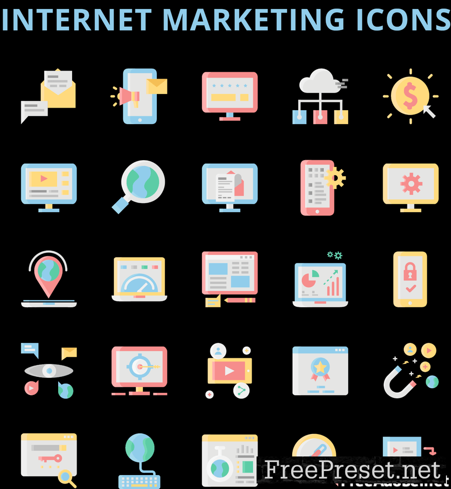 Internet Marketing Icons Set