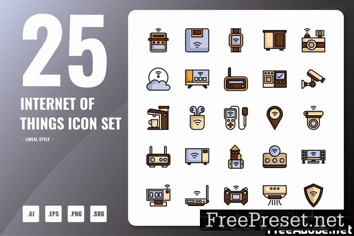 Internet Of Thing Lineal Icons UYYVKU4
