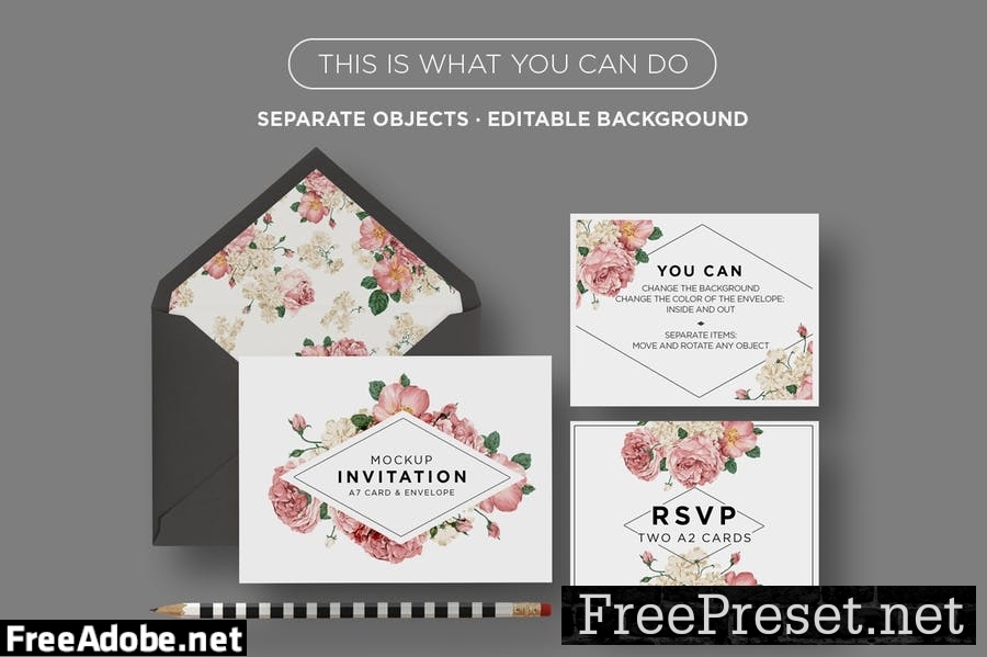 Invitation Card Mock-Up 5B32QT