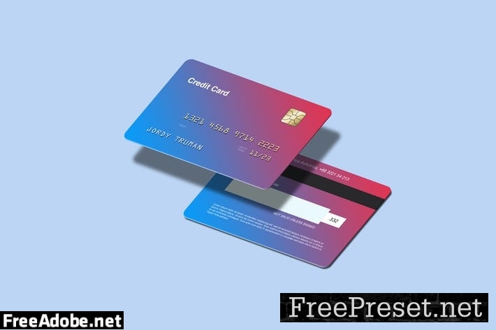 Isometric Credit Card Mockups WSF9G8P