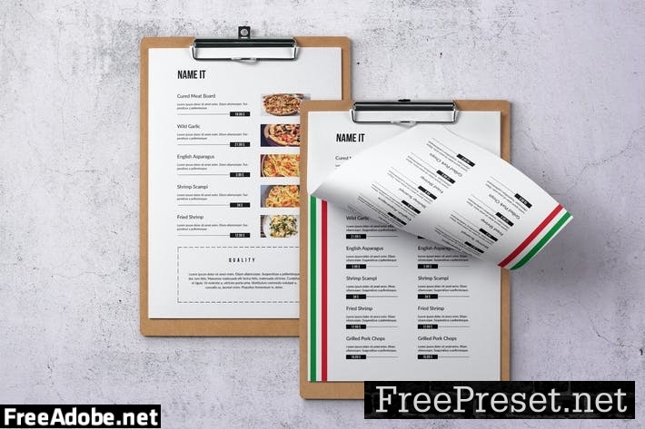 Italian Cuisine Elegant Single Page Food Menu 6Q7RCYM