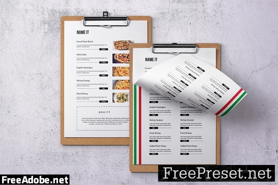 Italian Cuisine Food Menu Bundle MJS7K6R