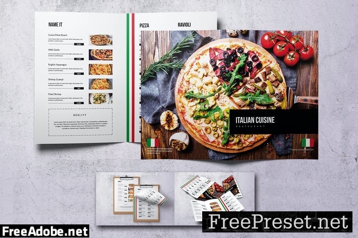 Italian Cuisine Food Menu Bundle MJS7K6R