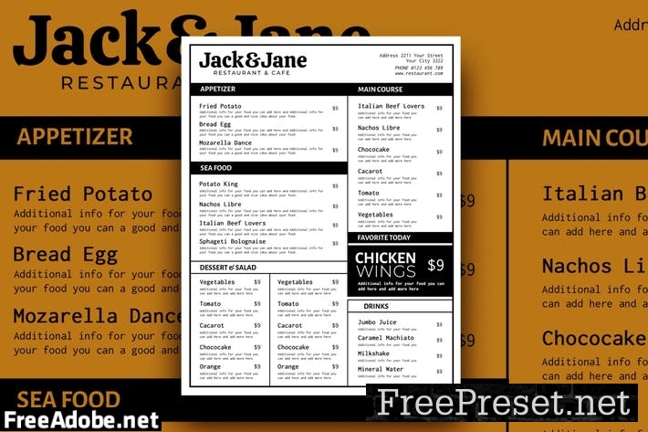 Jack Resto Food Menu X6GMJBG