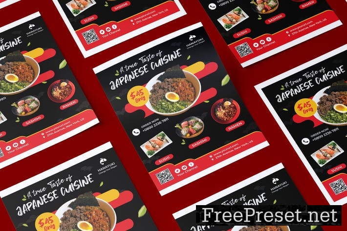 Japan Restaurant Flyer PSD Template VYMP7FW