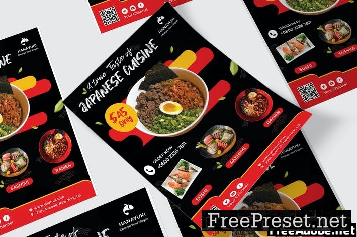 Japan Restaurant Poster PSD Template ZF3CQZ6