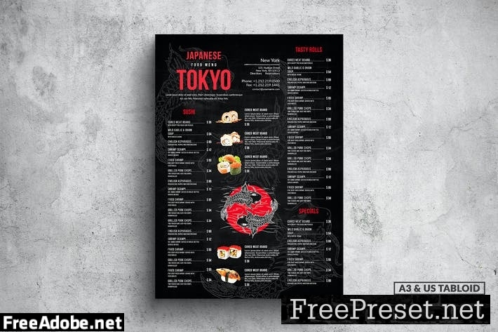 Japanese Poster Food Menu - A3 & US Tabloid LTVBKVE