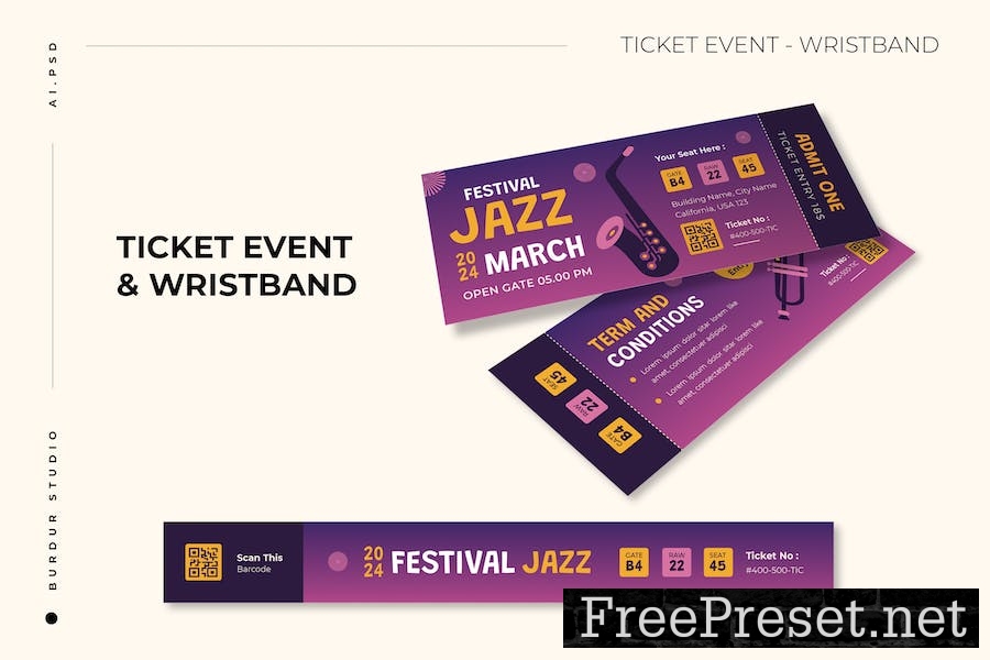 Jazz Fest Ticket & Wristband UREYLFR