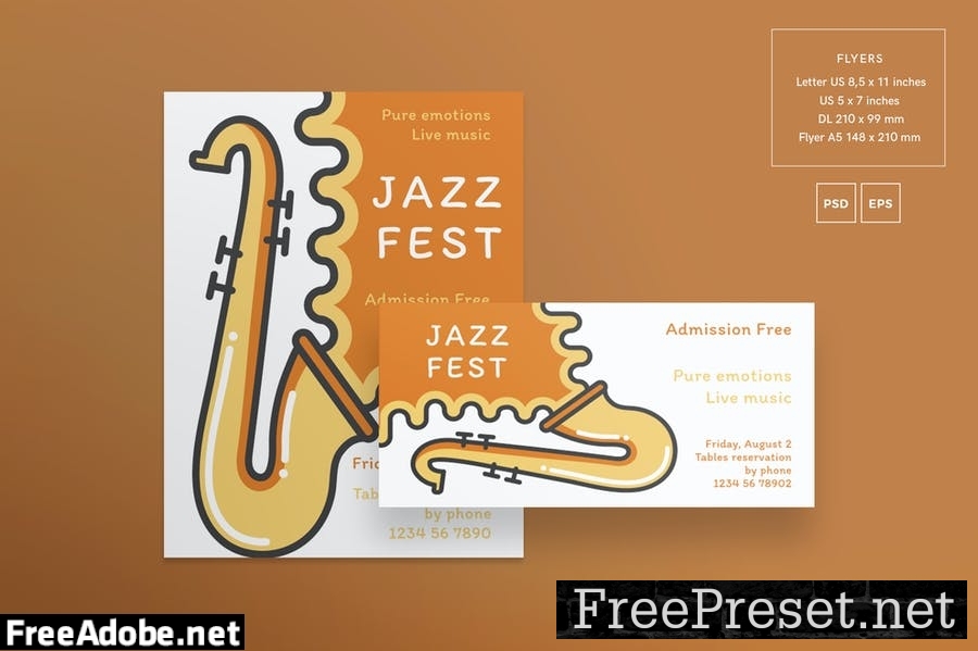 Jazz Festival Flyer and Poster Template WYG5E8