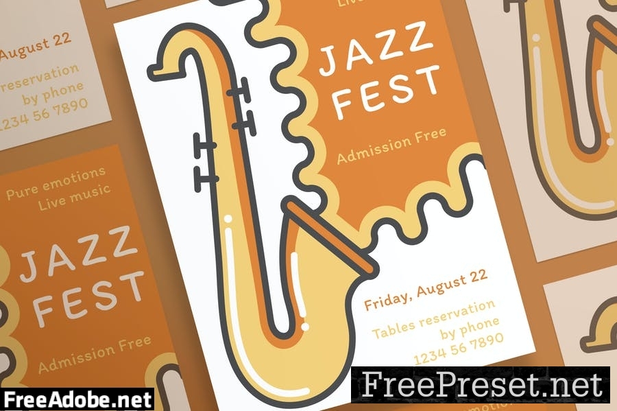 Jazz Festival Flyer and Poster Template WYG5E8