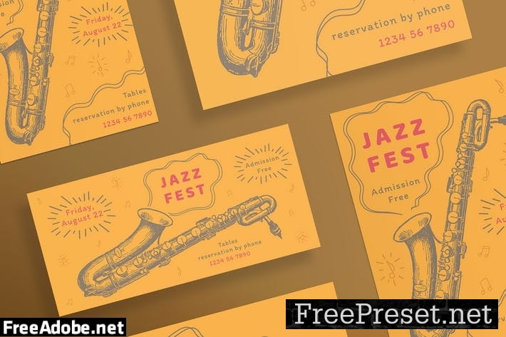 Jazz Festival Flyer and Poster Template X6JL8A