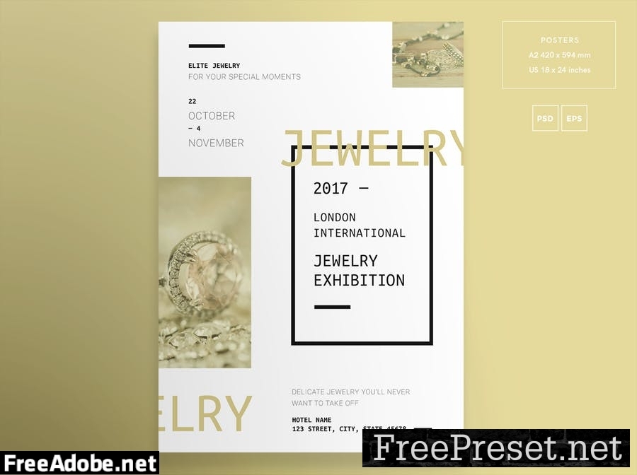 Jewelry Exhibition Flyer and Poster Template PLLC7C