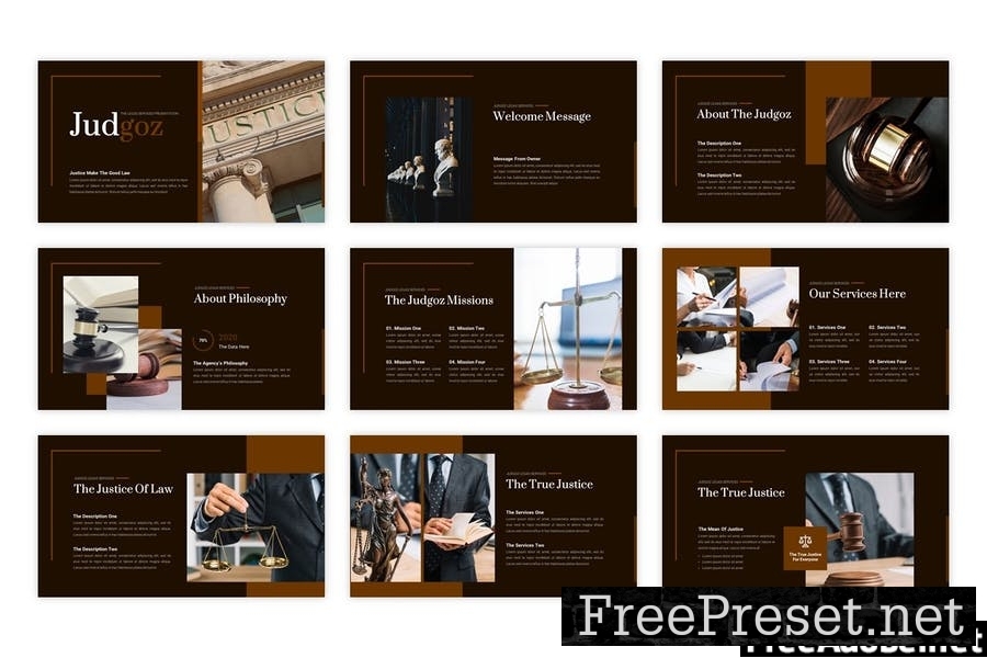 Judgoz - Law Presentation PowerPoint Template