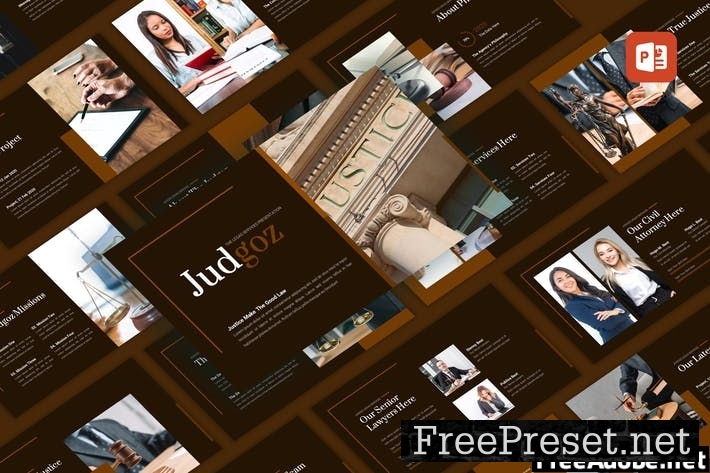 Judgoz - Law Presentation PowerPoint Template E5C4YXS