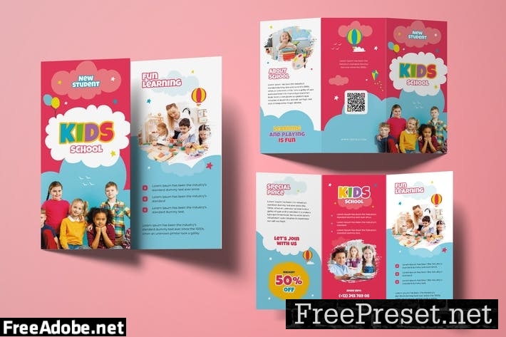 Kids School Trifold Brochure ZNGRG3R