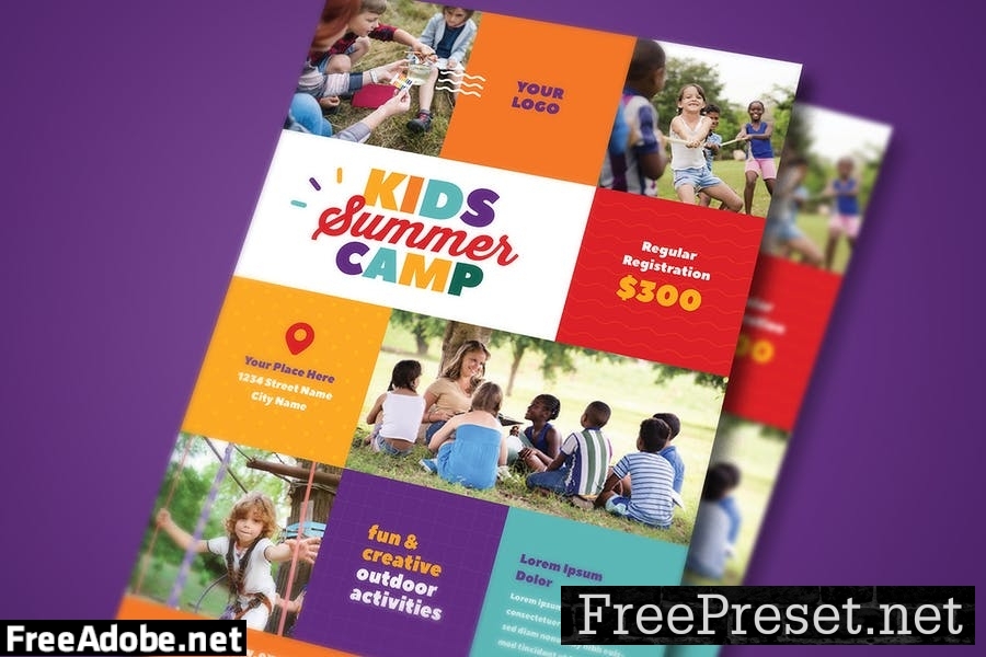 Kids Summer Camp Flyer Set