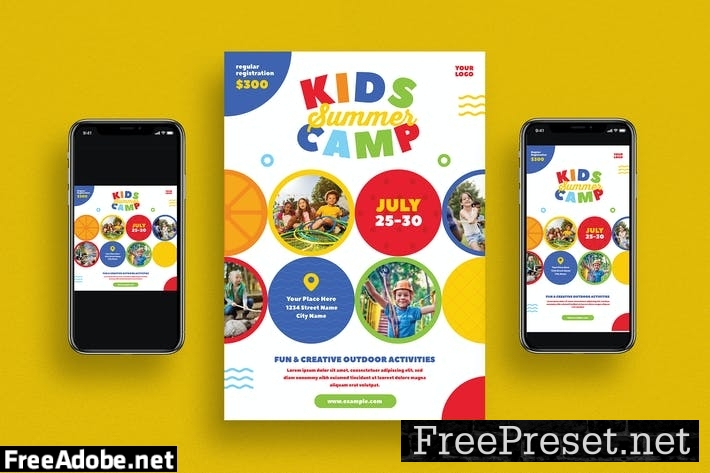 Kids Summer Camp Flyer Set HWJKC8M