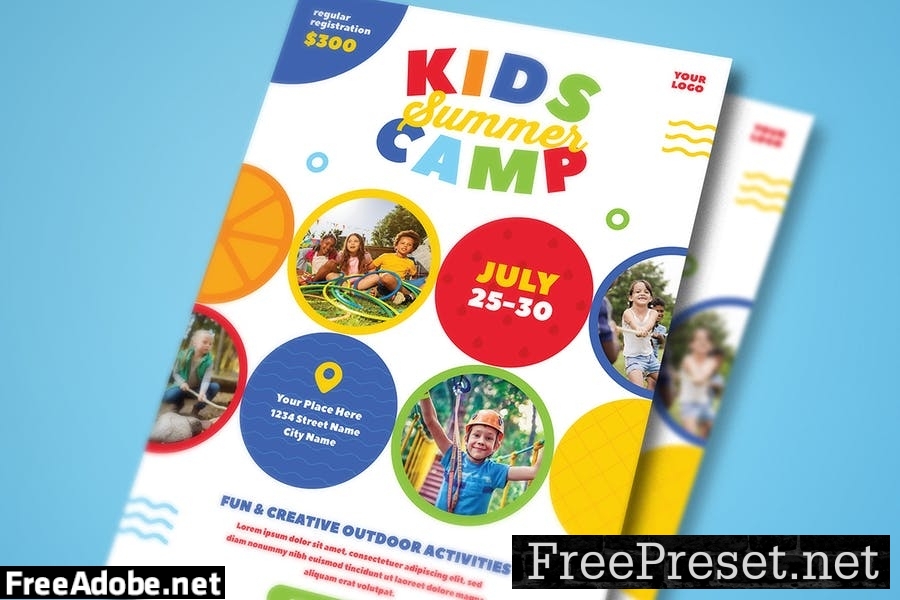 Kids Summer Camp Flyer Set