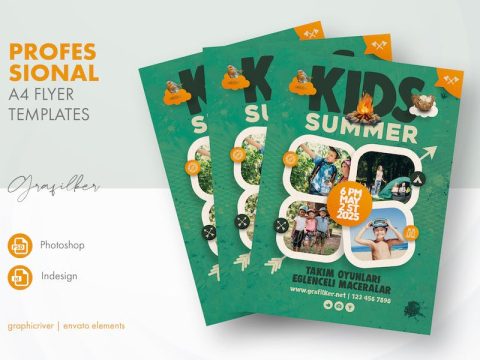 Kids Summer Camp Flyer Templates T3BFJHH