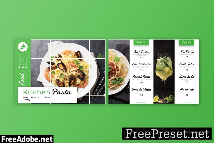 Kitchen Pasta Restaurant Menu L5PN4CL