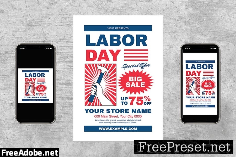 Labor Day Sale Flyer Set P9BM2W7