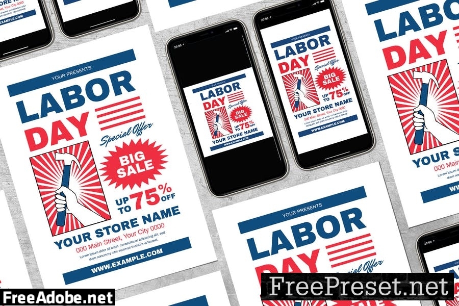 Labor Day Sale Flyer Set P9BM2W7