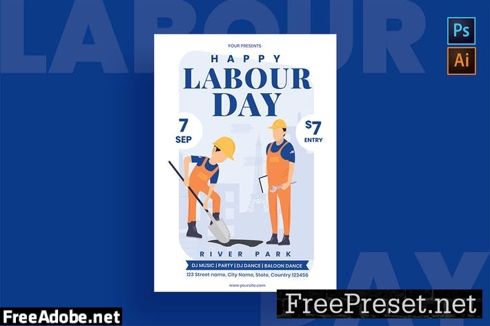 Labour Day Flyer Template 5QKGQ96